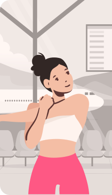 Illustration for the Travel Stretching plan