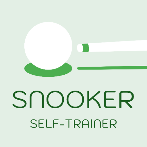 Snooker Self-Trainer app icon: a white cue ball and cue on a pale green background